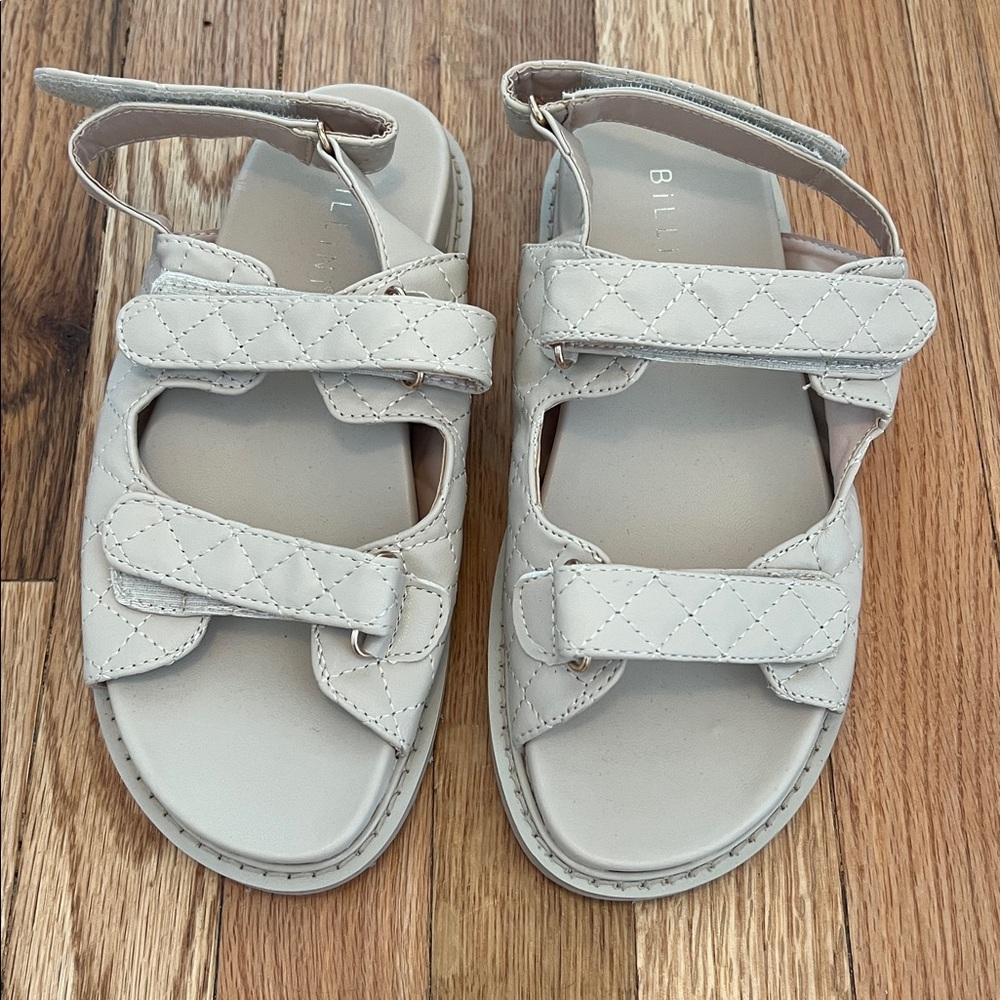 Billini Quilted Taupe Sandals. No tags or box but have never been worn.
